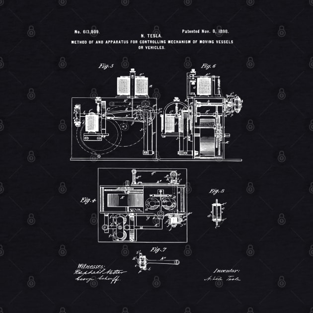 Nikola Tesla  Vessel Moving Patent Invention 1898 by MadebyDesign